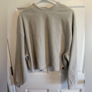 Southern Shirt Cropped Gray Ribbed Sweater/Pullover M
